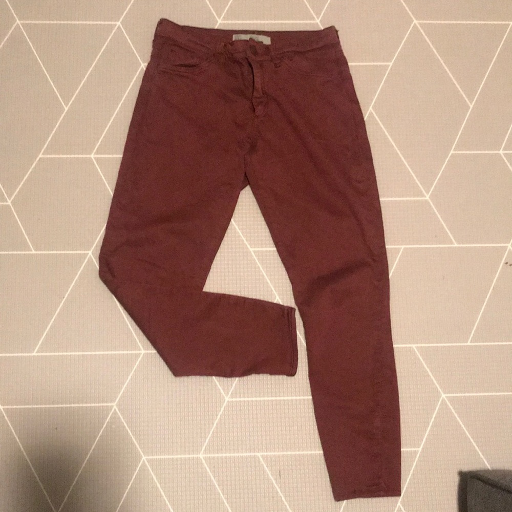 Maroon TopShop crop jeans
